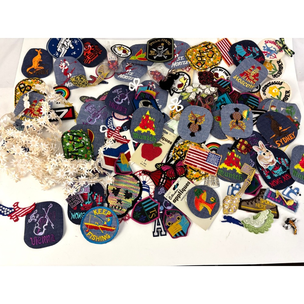 150 Assorted Applique Patches Iron-On‎ or Sew-On Mixed Sequin Craft Lot New